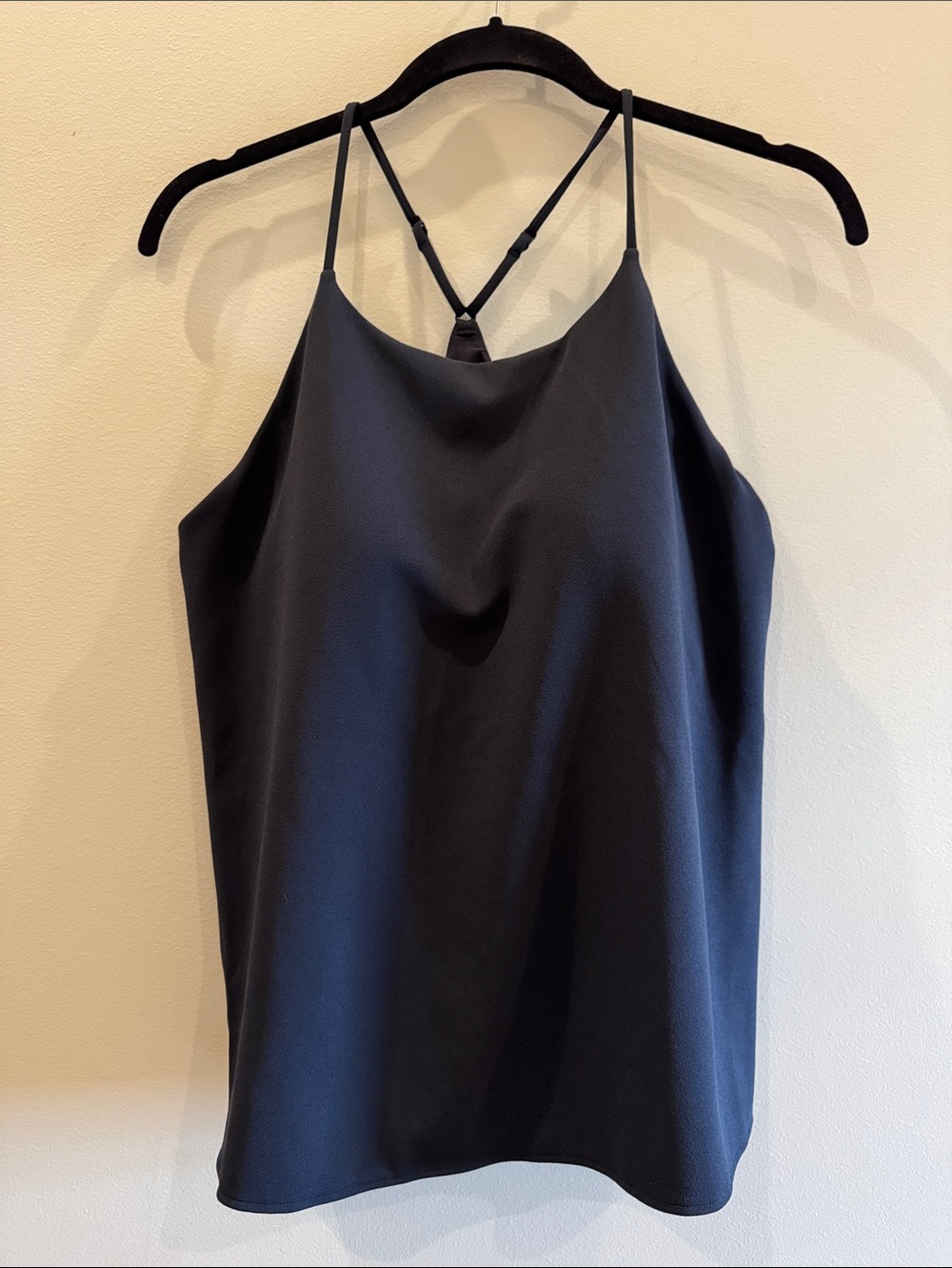 Uniqlo navy blue Satin-Like Cami with Crossback Straps